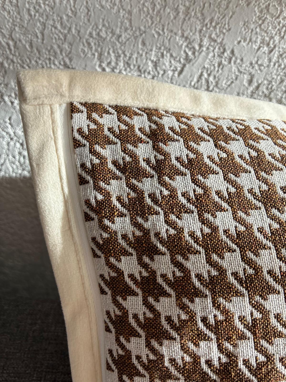 Housse De Coussin  - Taupe Pied-de-Poule