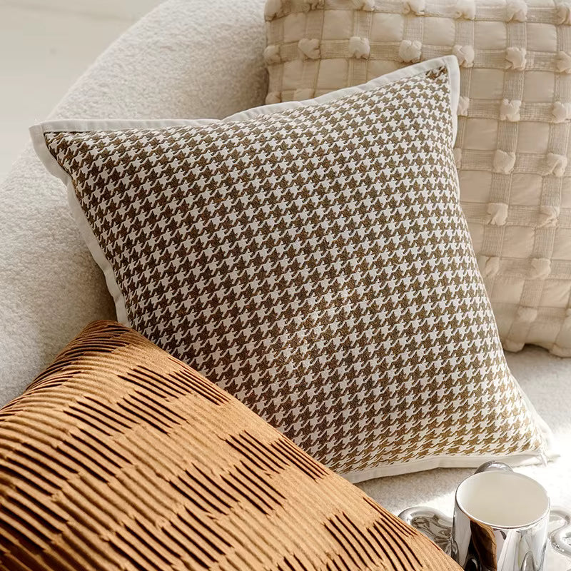 Housse De Coussin  - Taupe Pied-de-Poule