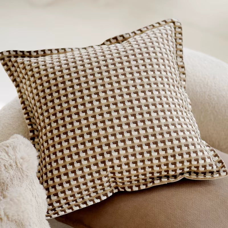 Housse De Coussin - Moka Pied-de-Poule